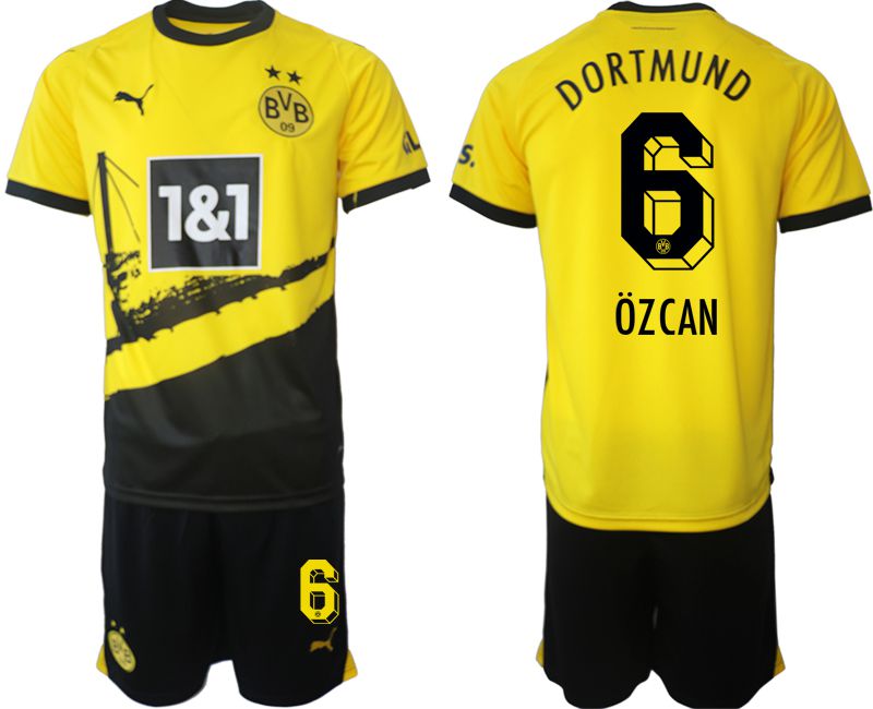 Men 2023-2024 Club Borussia Dortmund home yellow 6 Soccer Jersey